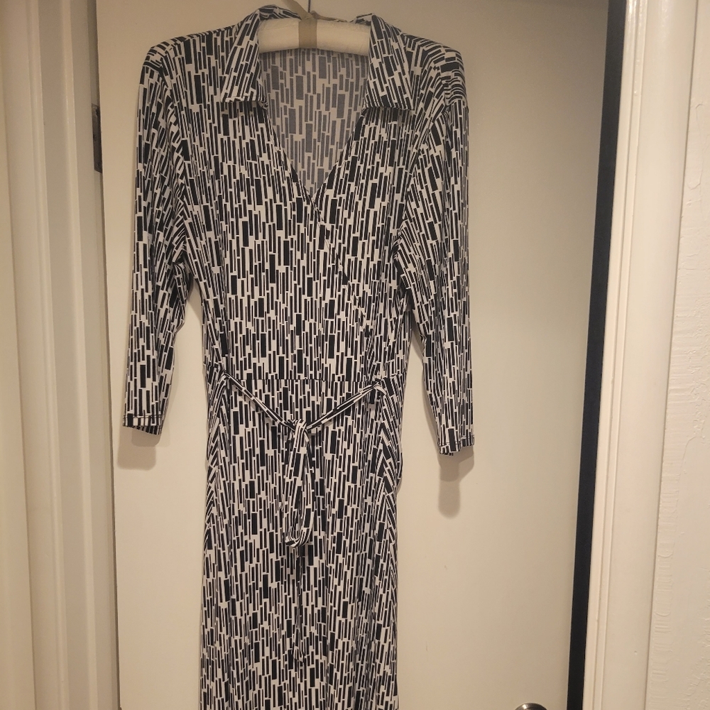 Style & Company Black and White Collared Dress.